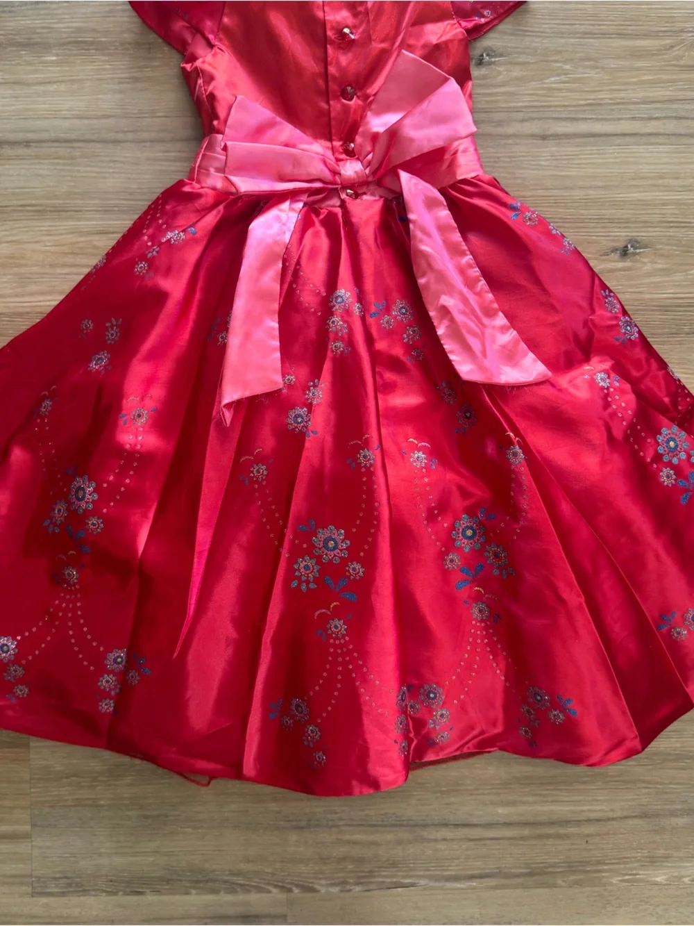 Disney Store Castle Collection Elena of Avalor Red Satin Dress Size Age 4 - Picture 7 of 7